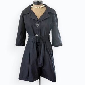 Classic Black Trench Coat with Belt